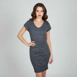 Body Central Ruched Bodycon Dress - Small - Charcoal
